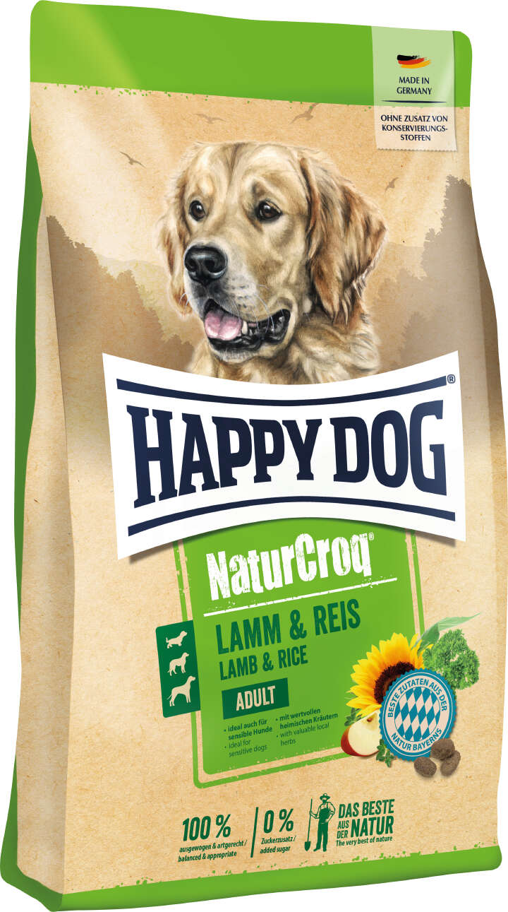HAPPY DOG Hunde-Trockenfutter Premium NaturCroq Lamm + Reis